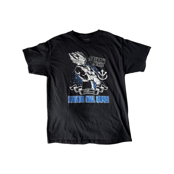 Dragon Ball Super Saiyan Prince Vegeta Graphic T-Shirt Black LG Toei Animation - Picture 2 of 5